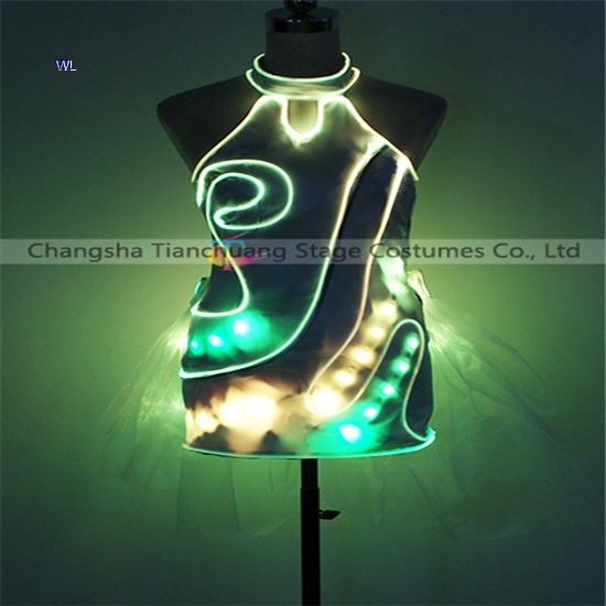 TC-0208 Full color LED short skirt performance costume