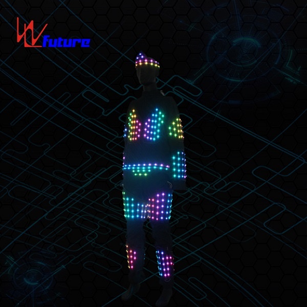 WL-0246 wireless control programmable LED Tron Dance Costumes with Hat LED african Traditional Dance Costumes performance wear