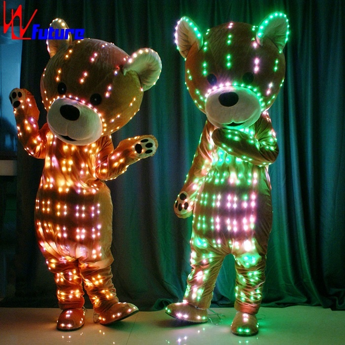 WL-0228 Wireless Remote Control LED Cartoon Bear Costumes LED Mascot Costumes custom mascot costumes for Street performer
