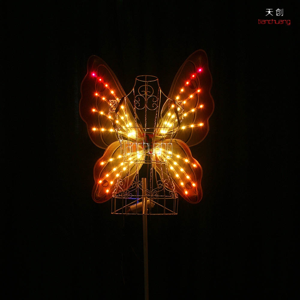 TC-0171-E full color led light up fiber optic butterfly wings