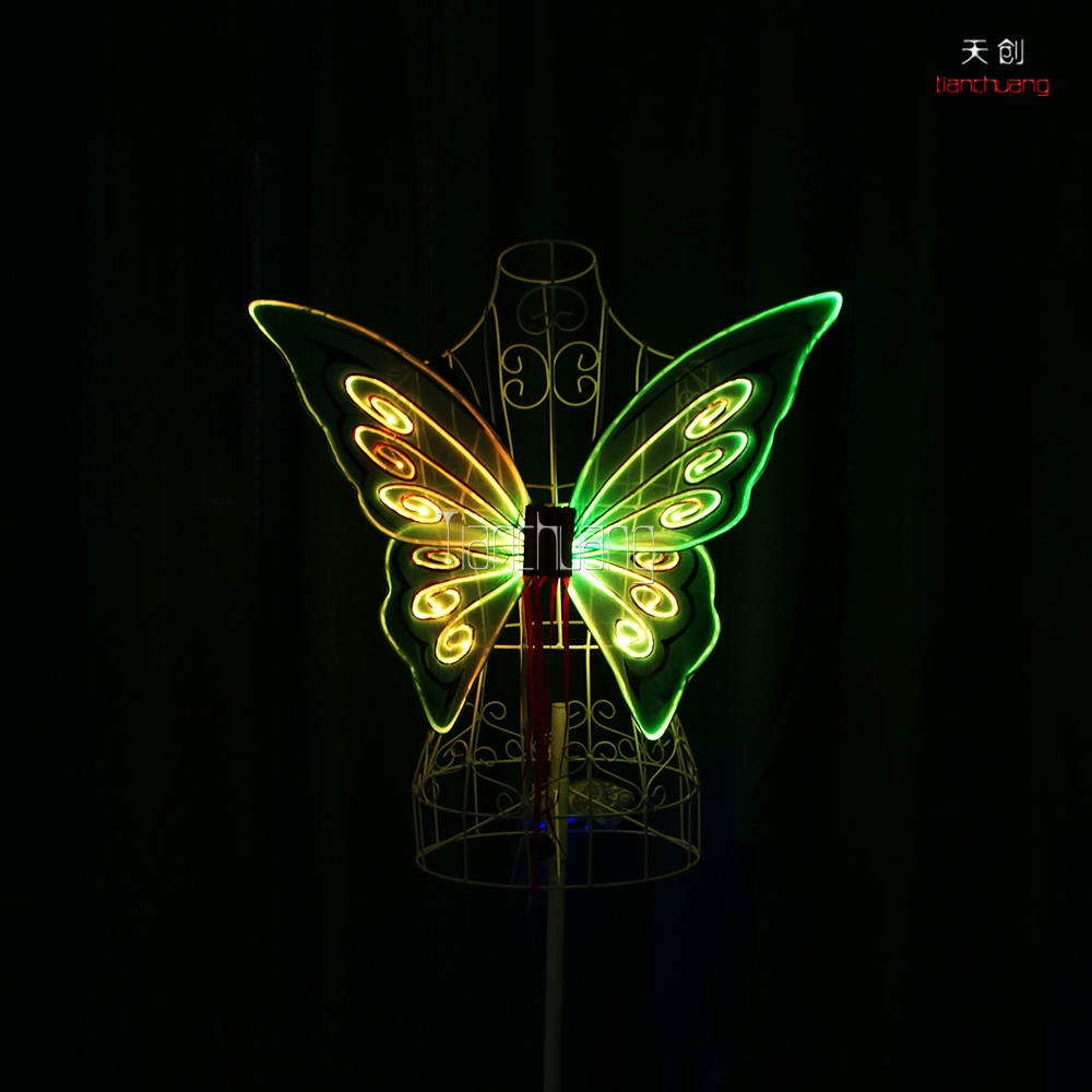 TC-0171-C full color LED light up fiber optic butterfly wings