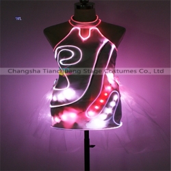 TC-0208 Full color LED short skirt performance costume