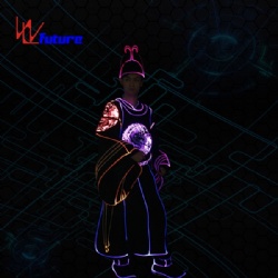 WL-0241 Fiber Optic & LED Chinese Traditional champion clothes + hat/shoe LED Dance Costumes LED Traditional Groom suit Performance wear
