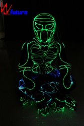 WL-0234 Wireless remote control Fiber Optic Light Dance Costumes with Mask LED light Stage Costumes LED Team Group Dance Luminous Clothing