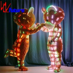 WL-0228 Wireless Remote Control LED Cartoon Bear Costumes LED Mascot Costumes custom mascot costumes for Street performer