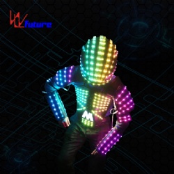 WL-0102 Wireless control Programmable LED Tron Costume  LED Vest with Helmet LED Robot Costume