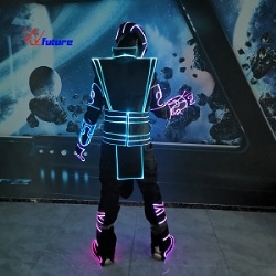 WL-0260 Fiber Optic light Tron Dance Suits boys group Hip Hop Dance mens Clothes performance wear Rave clothes