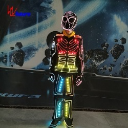 WL-0263 LED & Fiber Optic light Tron Dance Suits boys group dance costumes mens Festival rave clothes Halloween costumes