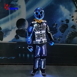 WL-0263 LED & Fiber Optic light Tron Dance Suits boys group dance costumes mens Festival rave clothes Halloween costumes