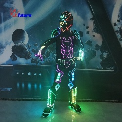 WL-0265 Programmable Futuristic Clothing LED Robot Costume Fiber Optic Light Tron halloween Movie LED Ironman Costume LED Suits