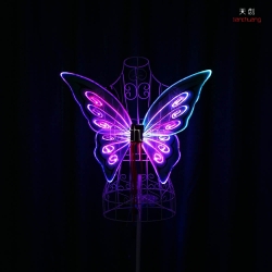 TC-0171-C full color LED light up fiber optic butterfly wings